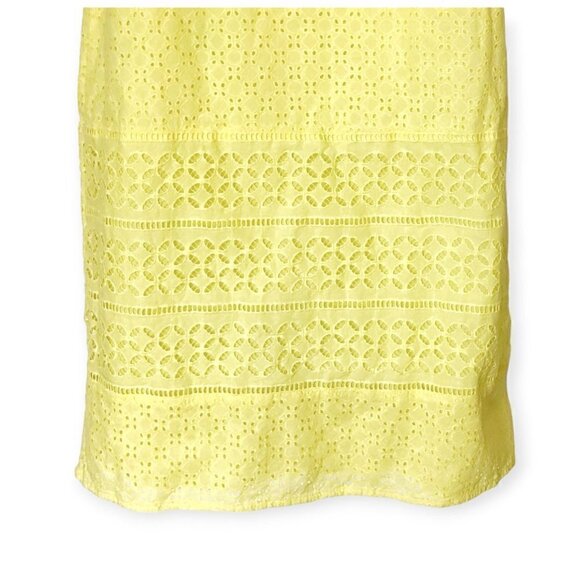 Loft yellow cotton eyelet sheath dress, size 8P - Picture 6 of 12